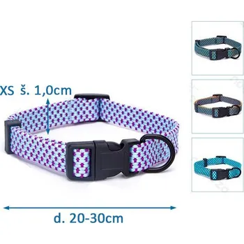 Obojek pro psa Obojek Nobleza trojúhelníkový XS (š. 1,0 cm x d. 20-30 cm) Barva: Fialová
