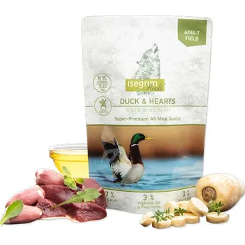 Krmivo pro psa Isegrim Dog Adult Duck + Hearts kapsička 410g