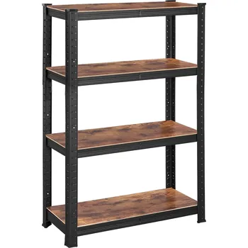 Dílenský regál Busta 80 cm černý/ tmavě hnědý