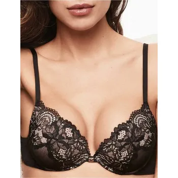 Dámská móda LORMAR Dámská podprsenka Lormar Satén Push up - černá/tělová - 70B