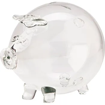 Pokladnička Glass Pokladnička - Skleněné prasátko na mince a bankovky