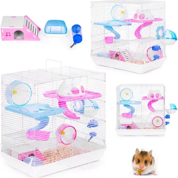 Vícepatrová klec pro křečky a malé hlodavce s kompletní výbavou PETSI