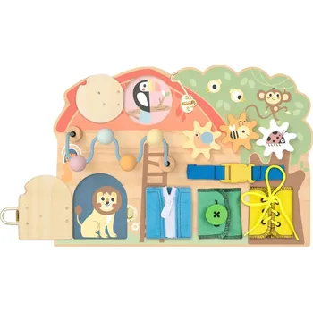Dřevěná hračka 2Kids Toys Montessori Activity board Domeček se zvířátky