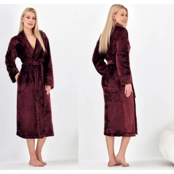 Dámský župan Dámský fleecový župan LL 2591 BORDO Elegant - M