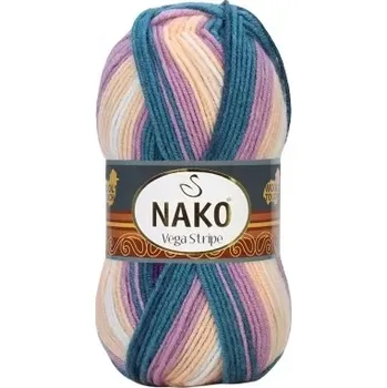 Příze Nako Pletací příze Nako Vega Stripe 82416 - růžová