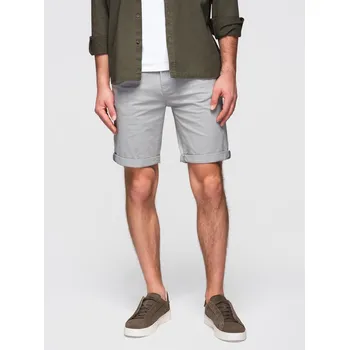 Pánské kraťasy Pánské klasické chino šortky s ohrnutou nohavicí - šedé V12 OM-SRCS-0197 - XL