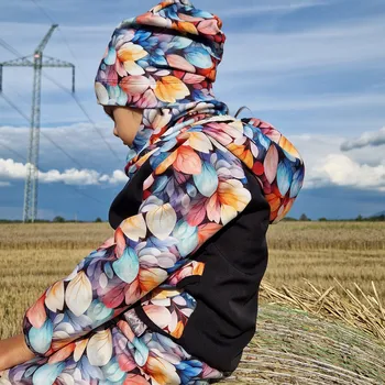 Chlapecká bunda Yháček Softshellová bunda s beránkem Yháček, Pastelové lístky Velikost: 98