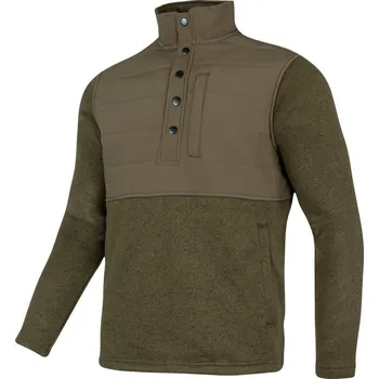 Pánská mikina JACK PYKE mikina SNAP NECK fleece ZELENÁ