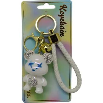 Doplněk pro panenku Keychain Přívěsek na klíče - Perleťový medvídek