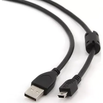 Počítač Gembird CCF-USB2-AM5P-6 USB 2.0 A-Mini B (5pin) propojovací, HQ s ferritovým jádrem, 1,8m, černý