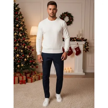 Pánské kalhoty Dstreet Módní granátové kalhoty s károvaným vzorem