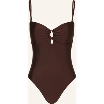 Dámské plavky Mrs & Hugs Dámské Plavky S Výstřihem A Výřezy, tmavě hnědá, 38