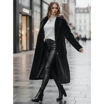 Dámský kabát Dámský zimní dlouhý kabát Dstreet NY0760z - výprodej Barva: Černá, Velikost: S