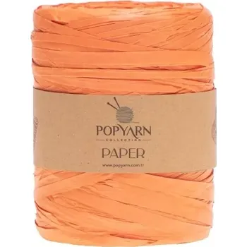 Příze POPYARN Papírová příze Paper B506 - oranžová, 250g 360m