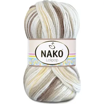 Příze Nako Pletací příze Nako Lolipop 80563 - hnědobílá