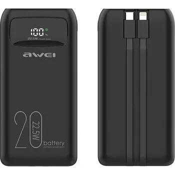 Powerbanka Powerbanka 20000 mAh Awei P169K s rychlým nabíjením 22,5 W a LCD displejem