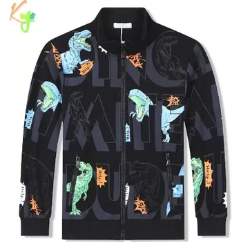 Chlapecká mikina Chlapecká mikina Kugo GM8718 černá (Bavlněná mikina pro kluky s dinosaury)