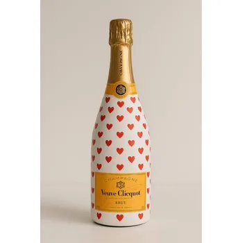 Veuve Clicquot Yellow Label 0,75 l – Limitovaná valentýnska edice (srdíčka)