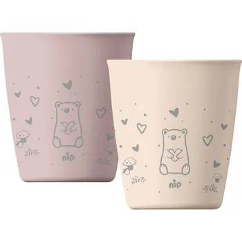 NIP NATURE line kalíšek, 12m+, 2ks, pink