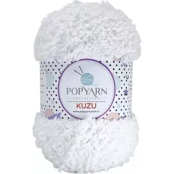 Příze POPYARN Příze Kuzu B01 - bílá, 100g 100m