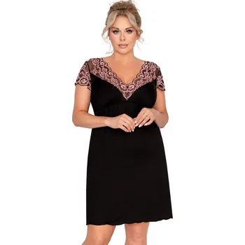 Dámská noční košile Dámská noční košilka DONNA ADELE PLUS černá - 3XL/46