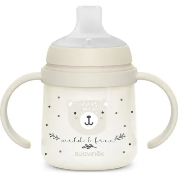 Kojenecká láhev Suavinex První láhev s oušky Wild & Free 150 ml Šedá