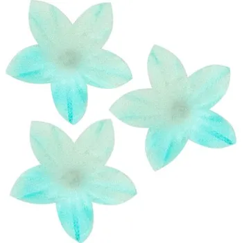 Jedlá dekorace na dort Dekorace oplatková - Květ mini 2 cm modrý, 50 ks