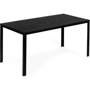 zahradní stůl pro 6 osob 156 × 78 cm z polywoodu, černý