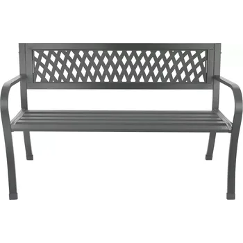 Zahradní lavice Zahradní kovová lavice s opěradlem, grafitová