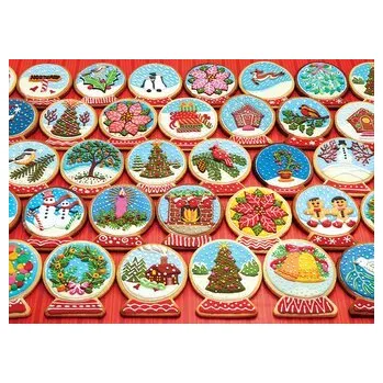 Hračka COBBLE HILL Puzzle Vánoční sušenky ve tvaru sněžítek 1000 dílků
