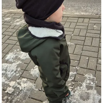 Chlapecká bunda Yháček Softshellová bunda s beránkem Yháček, Khaki Velikost: 80