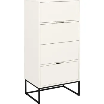 Botník Matně bílý lakovaný botník Tenzo Lipp 58 x 28 cm