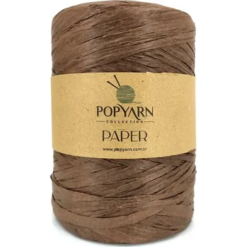 Příze POPYARN Papírová příze Paper B523 - hnědá, 250g 360m