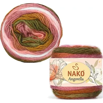 Příze Nako Pletací příze Nako Angorella 87528 - zelenorůžová
