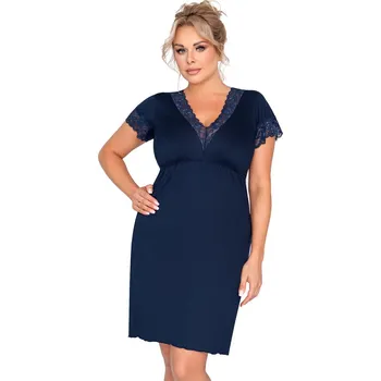 Dámské noční prádlo Dámská noční košilka DONNA Mariza plus - dark blue - 6XL/52