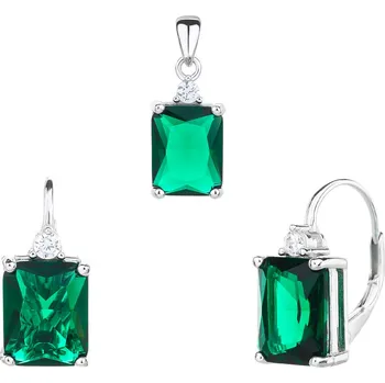 Souprava šperků Bealio BEALIO 13941 Stříbrná souprava SMARAGDOVÁ AURA 03-13941-3859