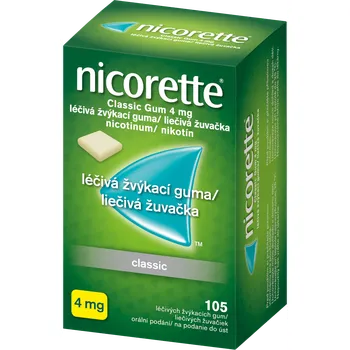 Odvykání kouření NICORETTE ® Classic Gum 4 mg léčivá žvýkací guma pro odvykání kouření 105 ks