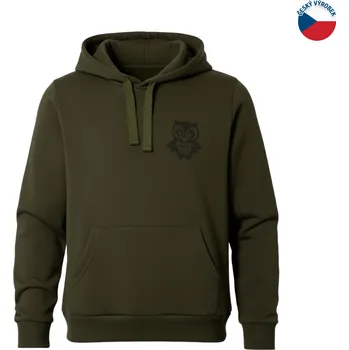 Dívčí mikina ZÁHOŘÍ Rudel ZÁHOŘÍ Dětská mikina s kapsou a kapucí - zelená sova Velikost: 146/152