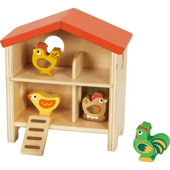 Dřevěná hračka 2Kids Toys Domeček pro slepičky 6 ks