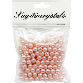 Dětské navlékací korálky Korálky perleťové pr. 8mm, lososové, 150ks