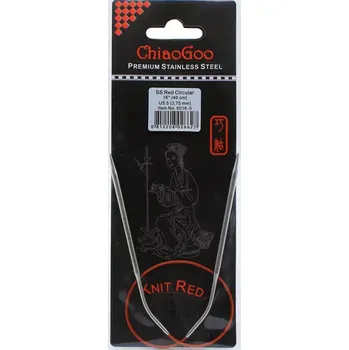 Jehlice ChiaoGoo Knit Red ergonomické fixní kruhové jehlice 40 Cm 3,75mm (ChiaoGoo SS Knit RED™ Circulars - 16" 40 cm 3,75mm)