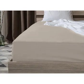 Prostěradlo Jersey prostěradlo s lycrou pískové 90 x 200 cm