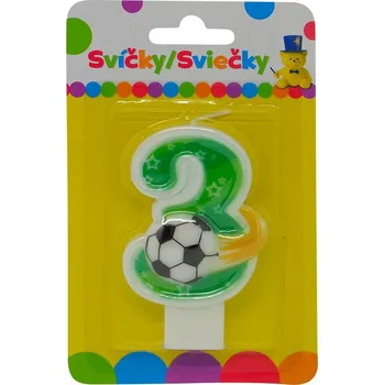 Magnetická kreslící tabulka Narozeninová svíčka s míčem a číslem 3.