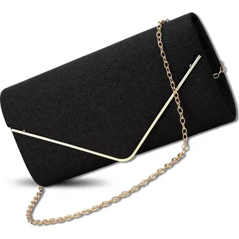 Kabelka Elegantní kabelka PS134 (Večerní elegantní dámská kabelka přes rameno, černá, zlaté doplňky)