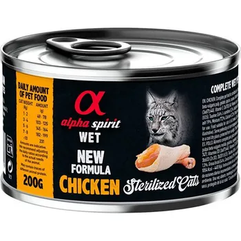 Krmivo pro kočku Alpha Spirit Cat Adult - Chicken Sterilized 200g