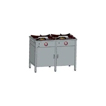 Sporák EGAZ Plynový gastronomický sporák 2-hořákový, 1150x600x850 mm se skřínkou, 1x5+1x7 kW | EGAZ, TG-212.IV