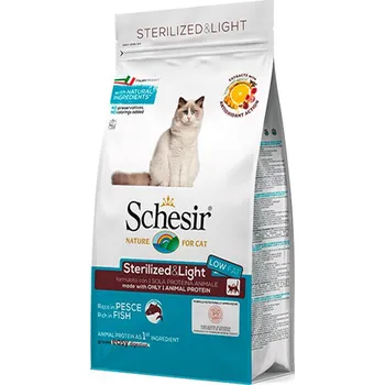 Krmivo pro kočku Schesir Cat Sterilized &amp; Light - Mořské ryby s rýží 10 kg