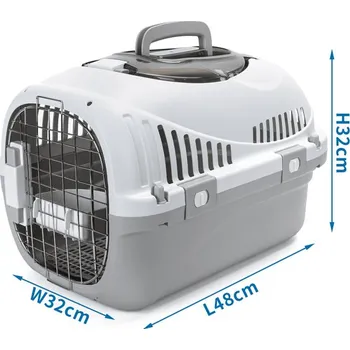 přepravka pro zvíře Nobleza plastová přepravka Airline Transport 48 x 32 x 32 cm - šedá