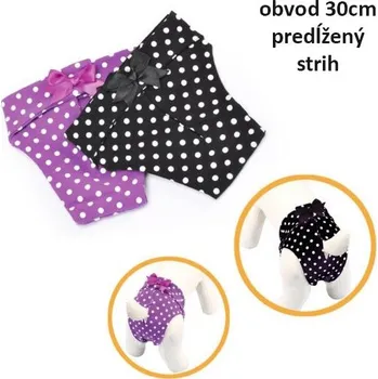 Obleček pro psa Nobleza Fialové hárací kalhotky Camon Dots pro feny obvod 30 cm Long Barva: Černá