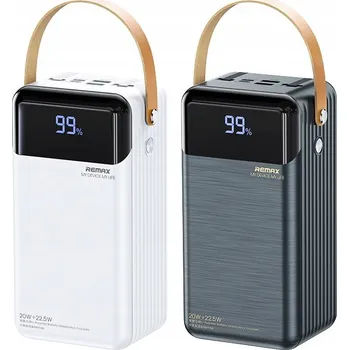 Powerbanka REMAX powerbanka Lesu 2 60000 mAh Kabely 20W+22.5W PD+QC Rychlé Nabíjení Bílá SVÍTILNA